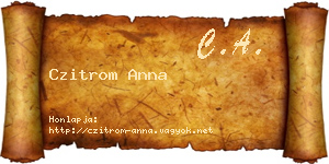 Czitrom Anna névjegykártya